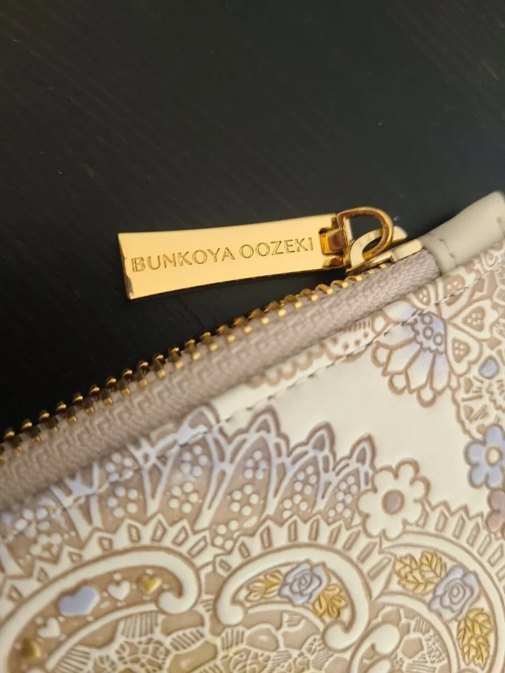 Bunkoya Oozeki Antique Lace Thin Card Case Blue
